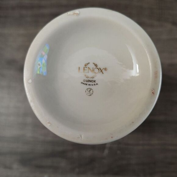 Lenox Vase Georgian Floral Embossed Top Gold Gild Rim 7” Vintage - Picture 7 of 8